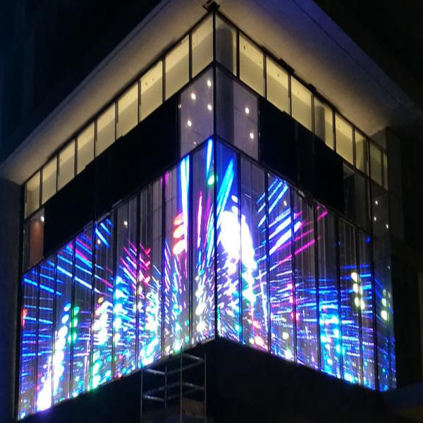 Outdoor Waterproof Transparent LED Screens 5500 Nits For Glass Wall Window