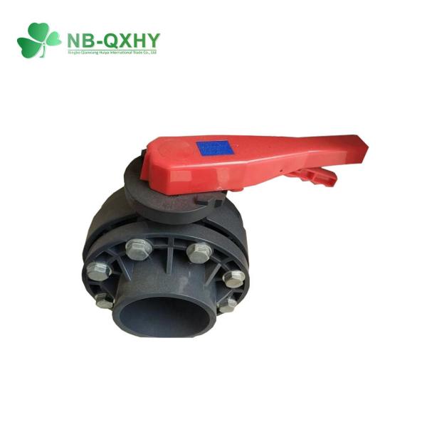 Válvula de borboleta de PVC padrão industrial DIN ANSI JIS para modo de condução manual