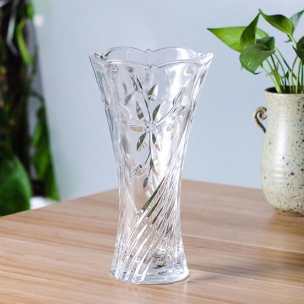 Diamond Design Glass Flower Vase Durable With Super Heavy And Thicken Wall