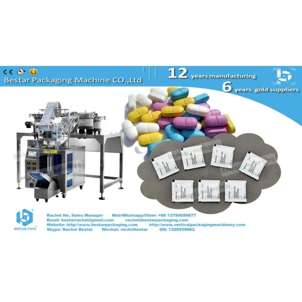 Pharma pills tablets counting packing sachet machine with checkweigher
