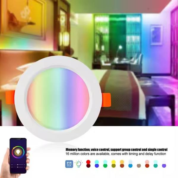 Bluetooth Smart LED Downlight With Remote Control , RGBCW LED Downlight Dimmable AC85-277V