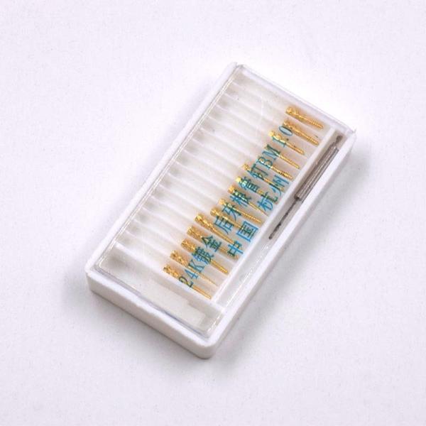 Manual 2024 15pcs/ box Dental Root Canal Pins Post screws Posterior Therapy gold Coated BM1.2 -
