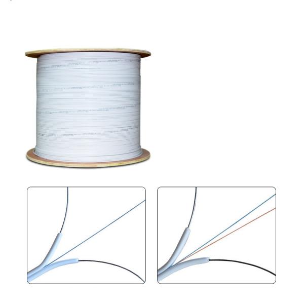 White FTTH Fiber Cable Assembly Drop Cable For Indoor ROHS Certificate