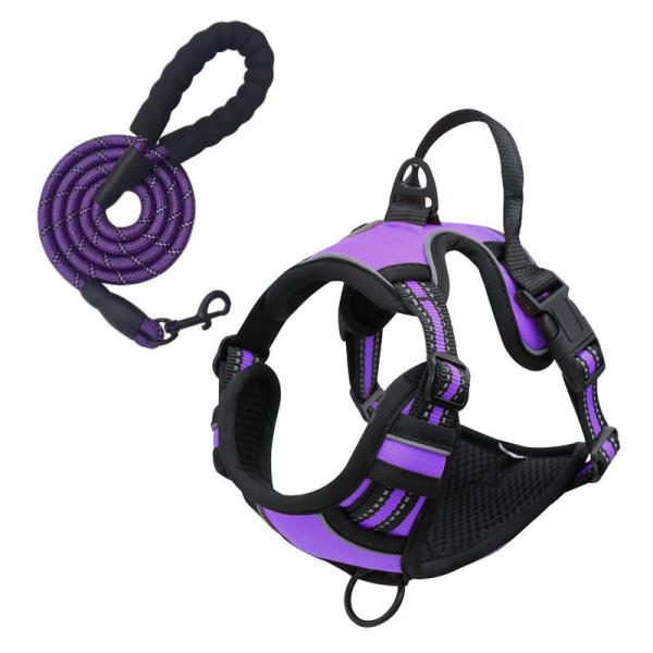 Neoprene Reflective Dog Harness Set No Pull Collar And Leash Custom Hi Vis Dog Harness