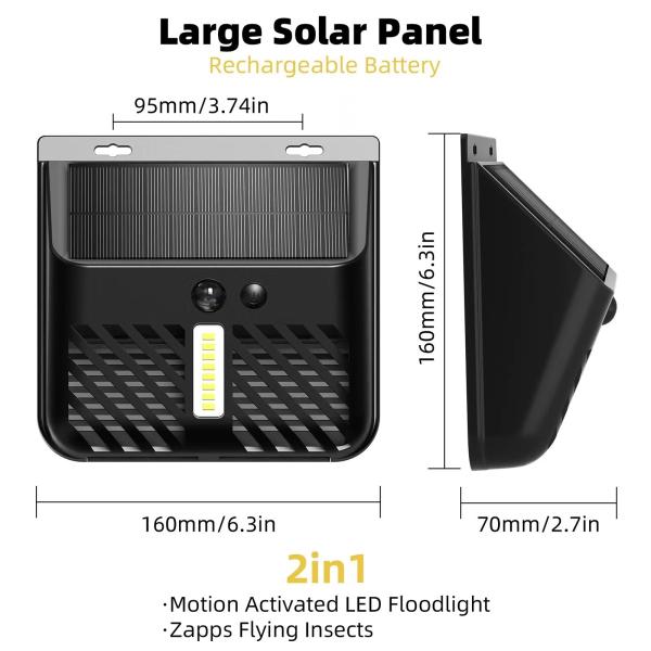 PIR Motion Sensor Solar Mosquito Killer Lamp Insect Repellent Fly Killer ABS Material