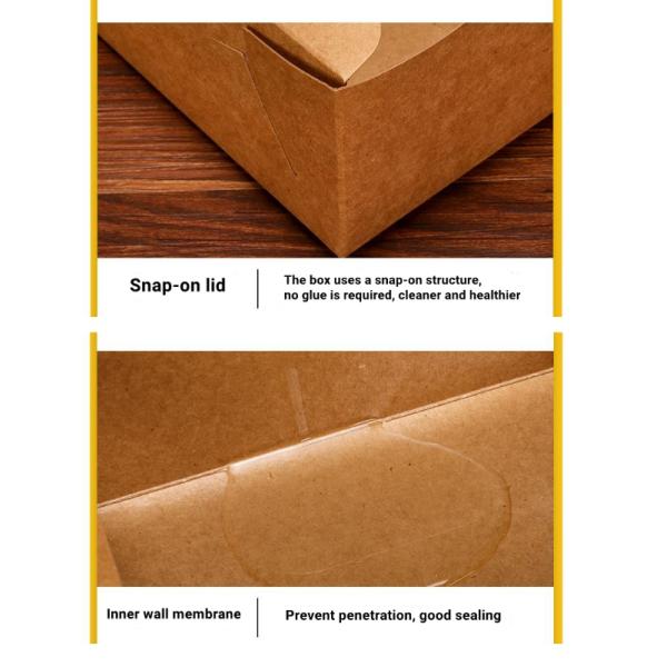 Бумага природы 300g Kraft ECO принимает вне пищевые контейнеры HACCP EN13432