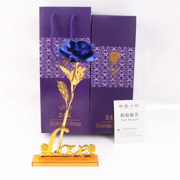 Hot Sale 24k Gold Plated Rose Reasonable Price Luxury Gold Foil Rose For Girlfriend Gift