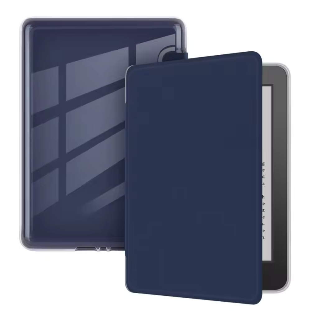 For Certified Flip Leather Case Kindle Paperwhite 5 4 3 2 Clear Back Cover Simple Business Soft Protective Slim Lightweight
