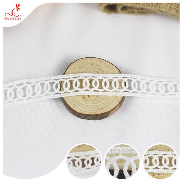 Fashion Water Soluble Bilateral Polyester Lace Trims Edge Ribbon For Home Textiles