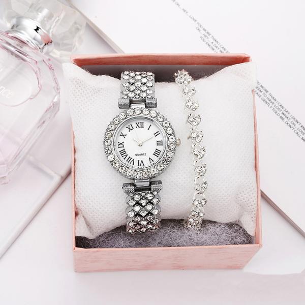 28mm Women Quartz Wrist Watch SL68 Movement Water Flashing Plating
