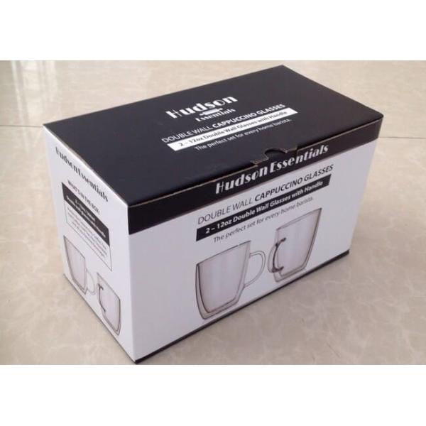 Insulated Double Wall Drinking Glass 360ml Borosilicate Glass Coffee Mugs