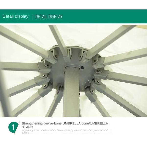 Outdoor Commercial 5M 6M 7M Square Garden Parasol Umbrella With LED Lights