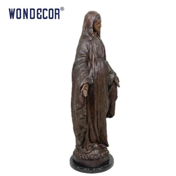 Подгонянное на открытом воздухе украшение, в натуральную величину статуя бронзы постамента мрамора девой марии