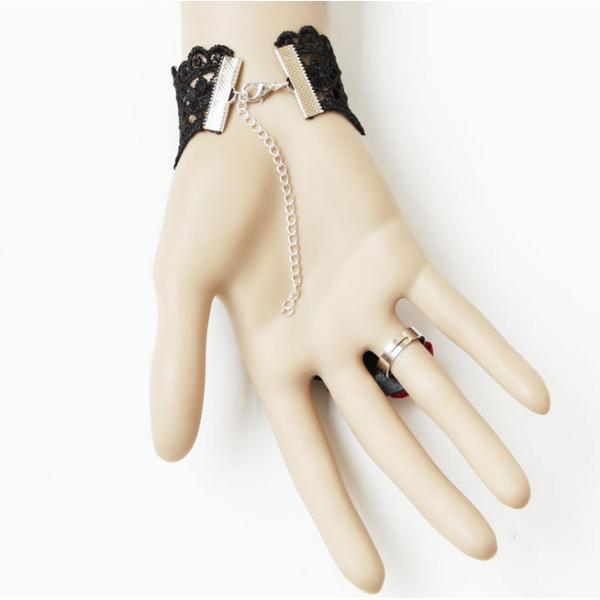 Black Swan complex Gulei Si female bracelet with ring Gothic bridal jewelry suit