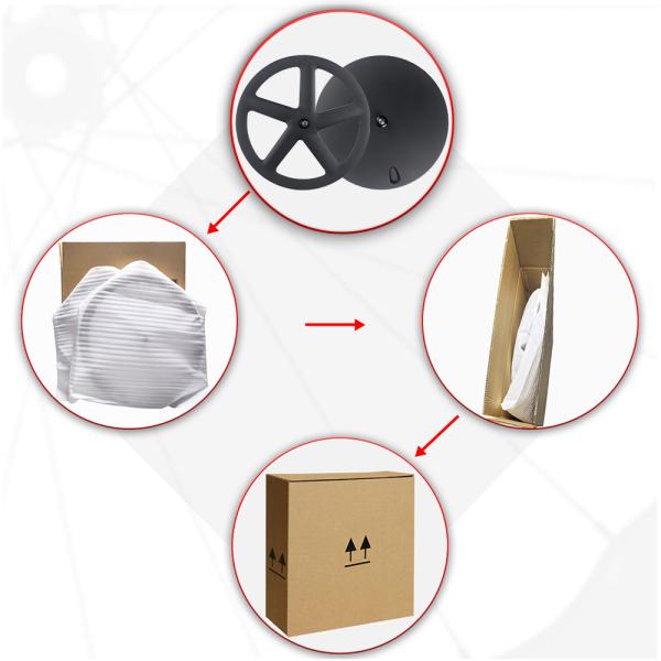 RUJIXU Factory 700C Carbon Wheel Closed Wheel Clincher or Tubular 5 Spoke Fixed Gear Carbon Wheelset