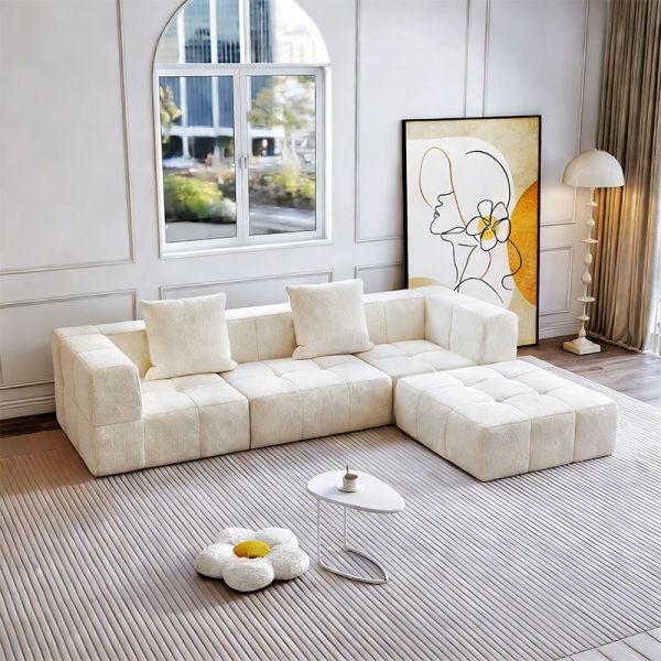 Vacuum Pack Sectional Couches Luxury Living Room White Cloud Sofa Modular Compressed Sofa Set Furniture