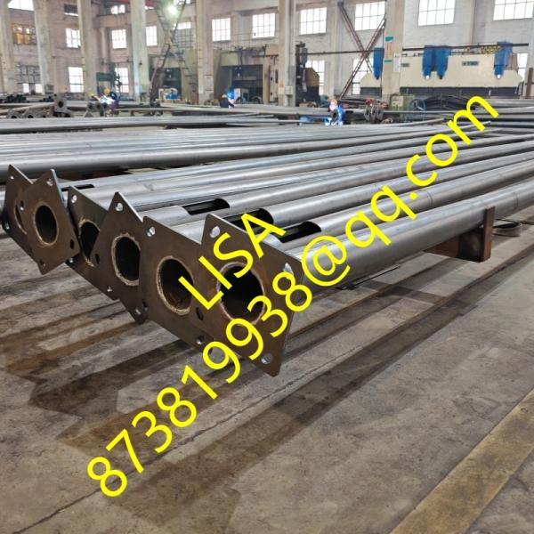 Q235 12M Hot Dip Galvanized Round Tapered Steel Lighting Poles