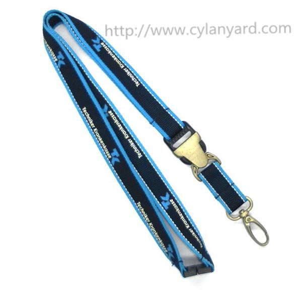 Simple cheap printed neck strap lanyards with metal olive shaped snap hook, China factory,