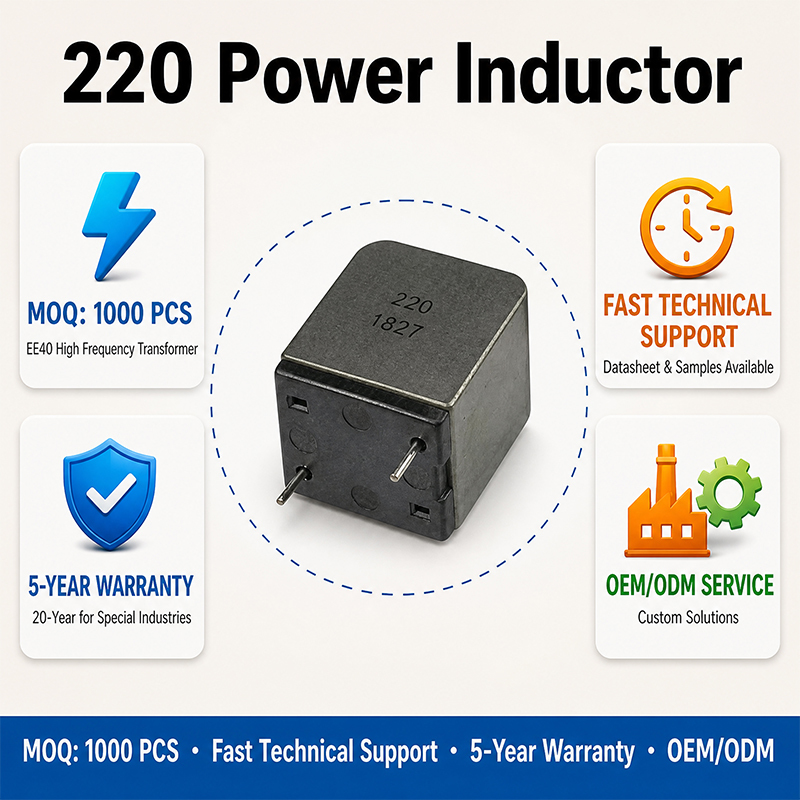 High Current Shielded 220 Power Inductor Low DCR Stable For DC Converters