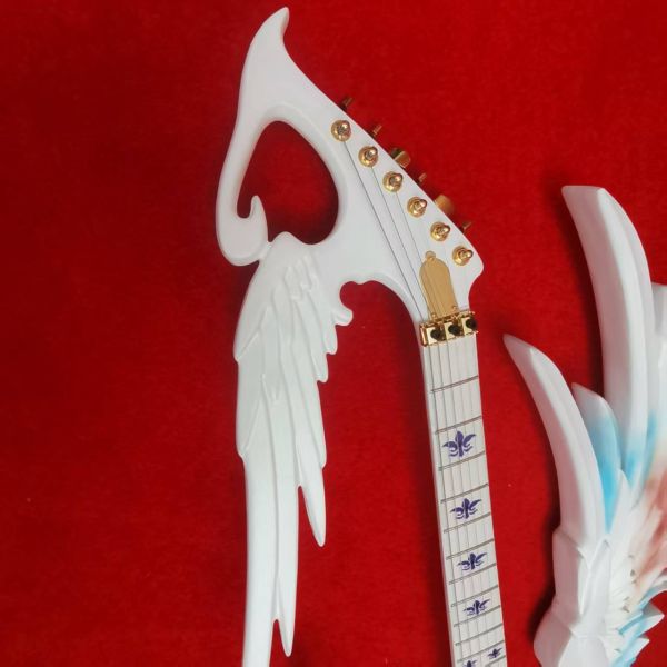 Custom Handcarved Angel Electric Guitar in White with LED Light, ONLY ONE IN STOCK