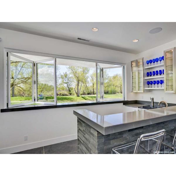 Exterior Facade Aluminum Alloy Glass Folding Bifold Windows And Doors Exposed Frame