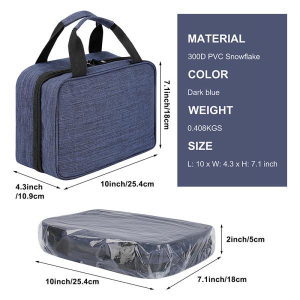 Bolso de tocador colgante grande con compartimientos 300D PVC Cachorro de nieve