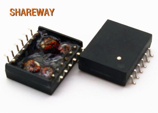 4 Core Power Over Ethernet Transformer , SMD Lan Telecom Transformer S558-10GB02V