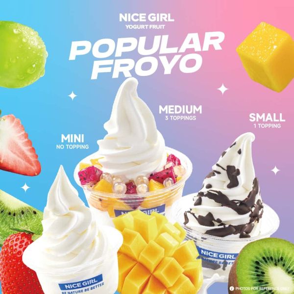Franquicia de yogur helado congelado de Malasia con varios sabores e ingredientes naturales