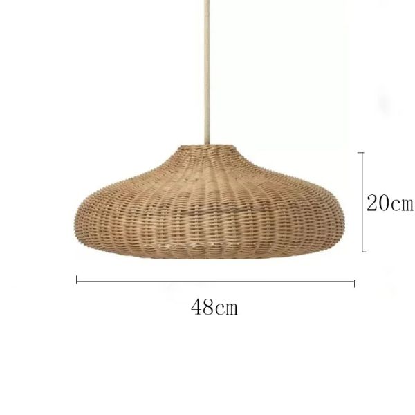 Dining Room Lamp Cafe LED farmhouse Village Vintage Handmade Wicker Pendant Light(WH-WP-112)