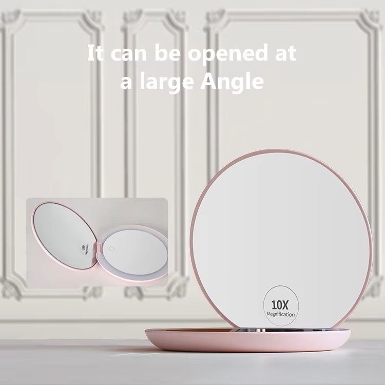 Double Sided Magnifying LED Lighted Cosmetic Makeup Hand Mirror