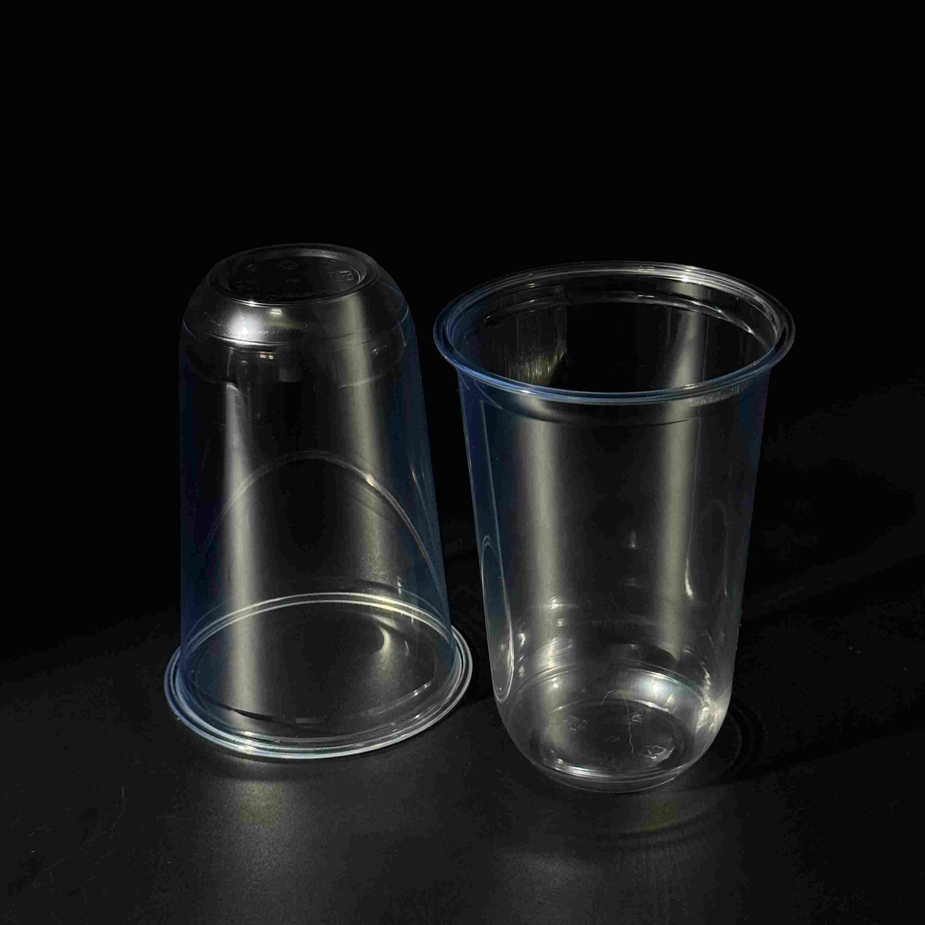 90mm 16oz PET Cups Clear 500ml Capacity Disposable Plastic Cups For Cold Drinks