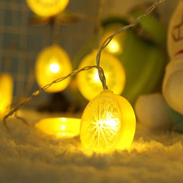 Fruit Lemon Slice String Lights USB LED Flashing Garland Hanging Lamp Battery Powered Indoor Outdoor Lighting Night Light