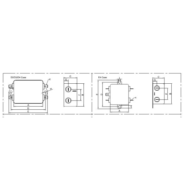 Поверхностный фильтр Emi одиночной фазы держателя 60dB 2250VDC