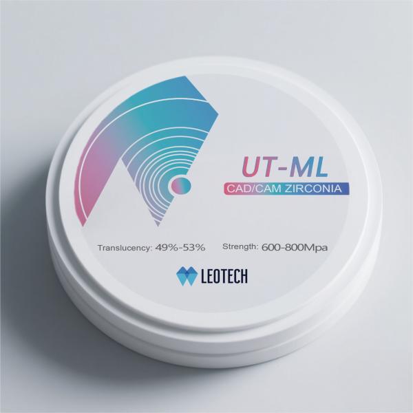 Dental Zirconia for Crown / Bridge 49-53% Light Transmission 1500℃ Sintering Class 0 Cytotoxicity