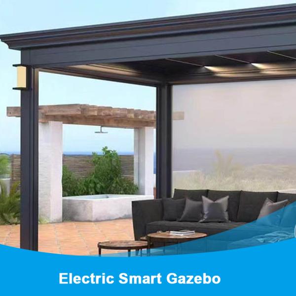 Electric Louver Turning Pavilion Outdoor Villa Courtyard Smart Flip Ecological Sun Room Windproof Rolling Curtains Shade The Sun