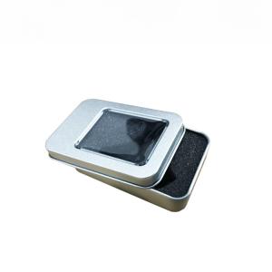 Tampa retangular de prata pequena de Tin Box Can With Window para equipamentos