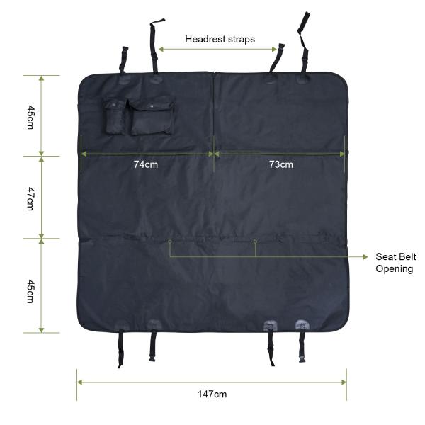 Dog Car Seat Cover for Back Seat, Waterproof Pet Dog Seat Cover for SUV 100% Scratchproof Nonslip
