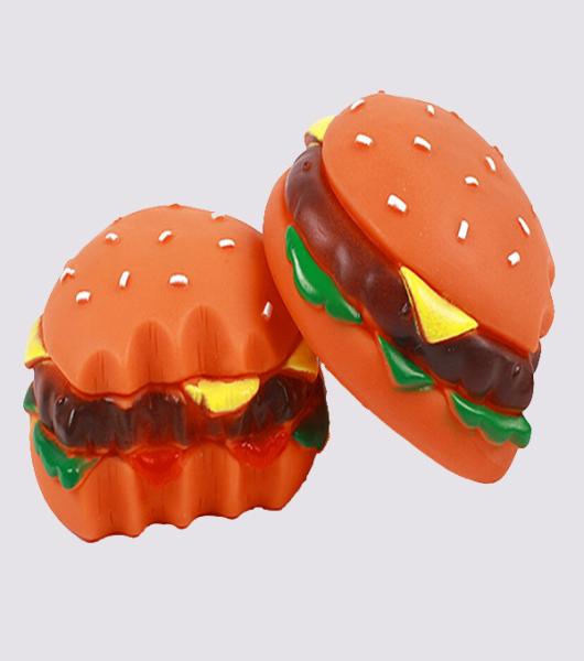 45 Gram Hamburger Dog Vinyl Pet Toys For Dog Training / Playing / Chewing