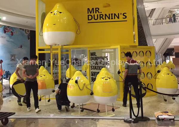 Outdoor Plaza Advertising Cartoon Character Statues Fiberglass Lemon Shape Statue