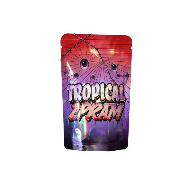 Stock Holographic Resealable Zipper Custom logo Digital Printing Yin Yang Wholesale Plastic Food Packaging Stand up Pouch