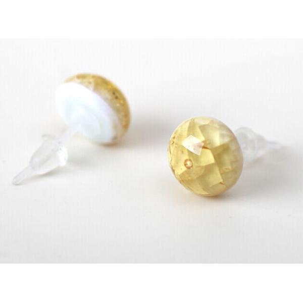 Crackle glaze ceramic earrings handmade earrings dripping ice blue