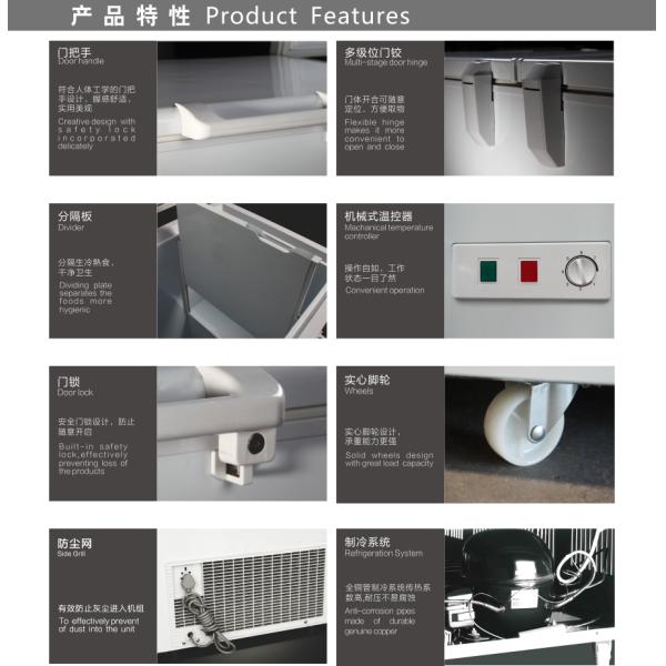 Замораживателя комода верхней части двери БАИЛИ замораживатель холодильника +10℃ твердого открытого коммерчески | -25℃