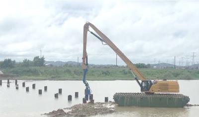 Construction Hydraulic Piling Boom Arm For 20-85T Cat Hitachi Komatsu Excavators