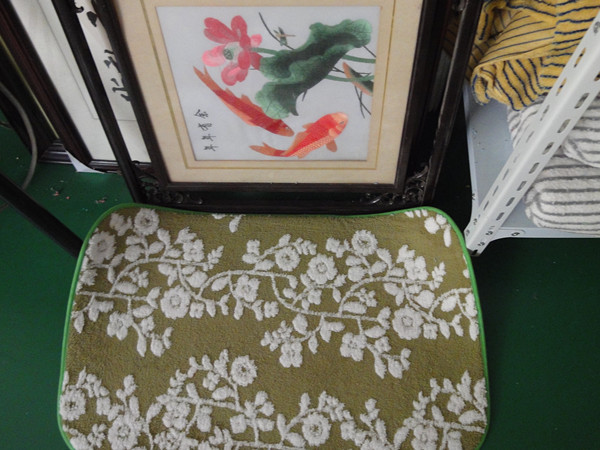 Green Flower Printed Microfiber Mat , 40 * 50cm Indoor microfiber bath mat