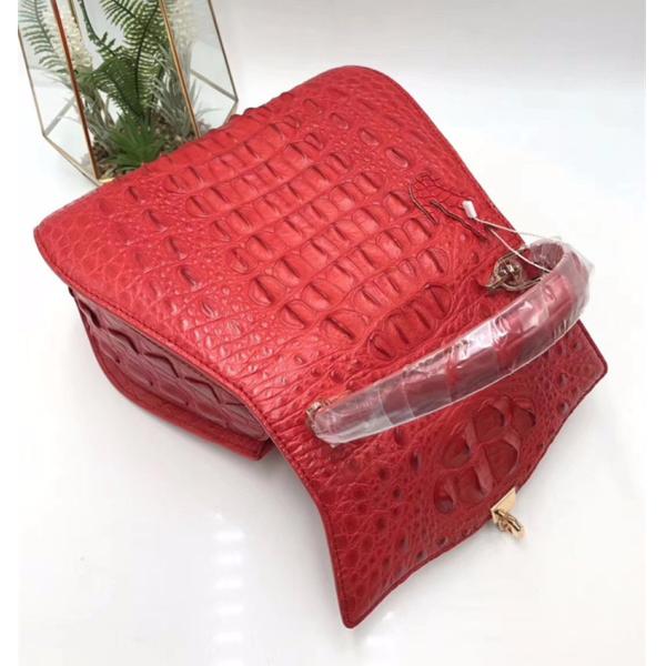 Authentic Crocodile Skin Lady Saddle Purse Genuine Alligator Leather Female Small Handbag Women Crossbody Shoulder Bag