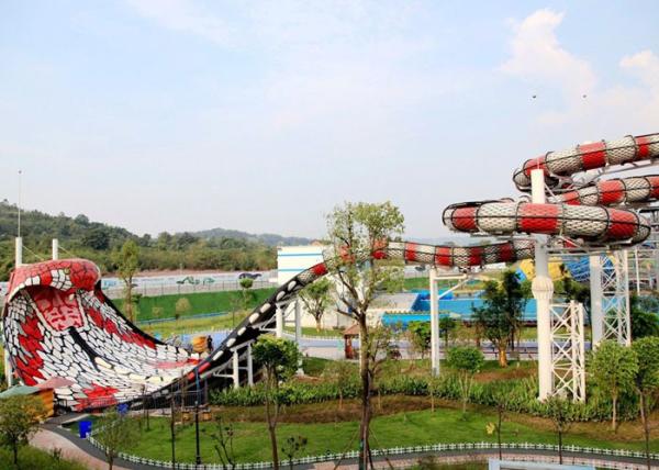 Thrilling Giant Water Snake Slide For Adult / Outdoor Play Equipment