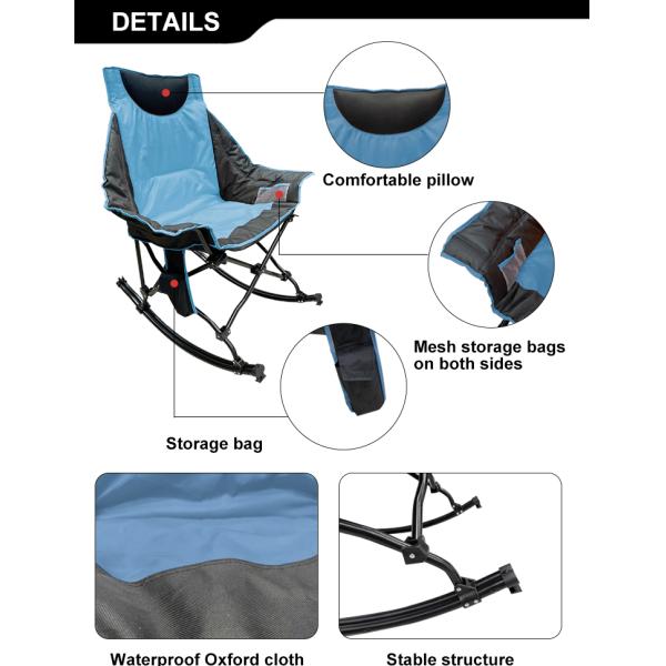 На открытом воздухе складчатость мебели нагрела пляж кресло-качалки 6.5kg располагаясь лагерем удя качание