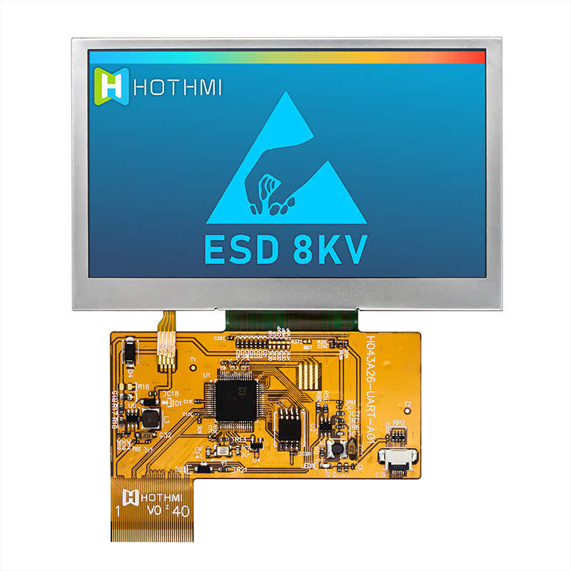4,3 солнечный свет экрана дисплея дюйма умный серийный 800x480 UART TFT читаемый