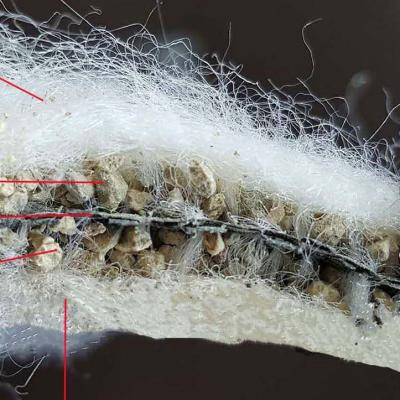 Top- PET multifilamentos Geotextil tecido GCL revestimentos de argila geossintética para aterros sanitários