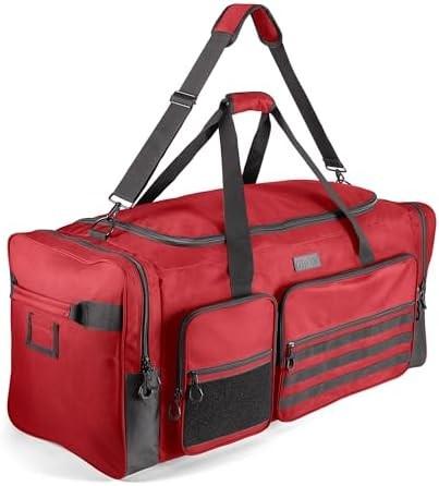 Fitdom 130L 36 Heavy Duty Extra Large Sports Gym Equipment Travel Duffle Bag W/Adjustable Shoulder Strap & 7 Compartmen